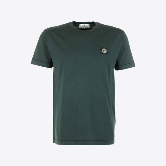 T-shirt donkergroen patch