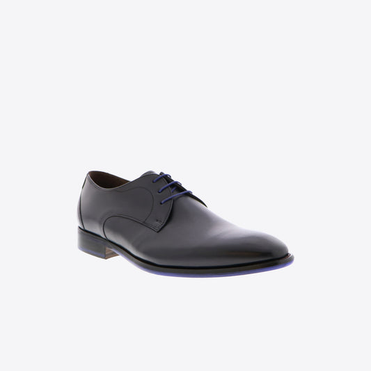 Veterschoenen donkerblauw leder