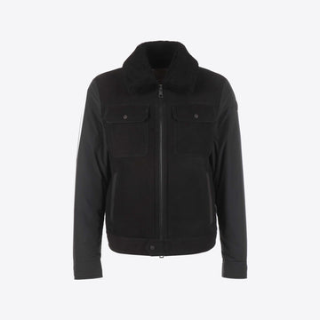 Jas zwart shearling + nylon zerique