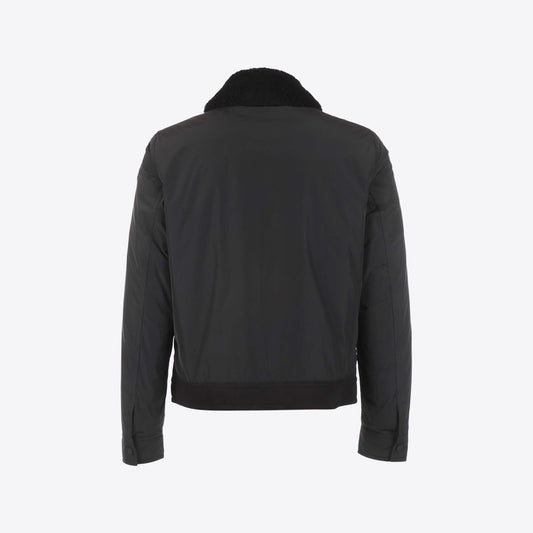 Jas zwart shearling + nylon zerique