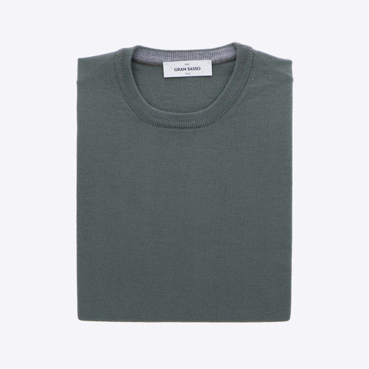 Pull groen grijs merinos