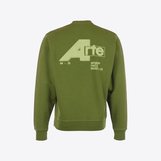 Sweater groen logo rug receipt back print