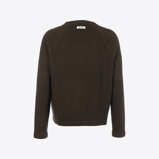 Sweater bruin  waffle Waffle