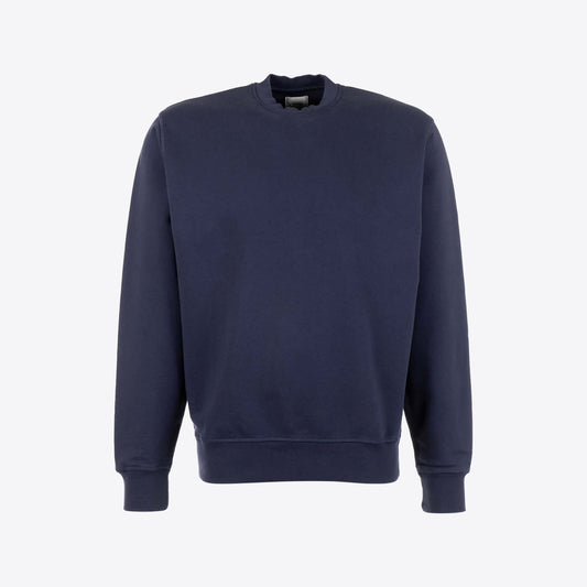 Sweater donkerblauw logo rug receipt back print