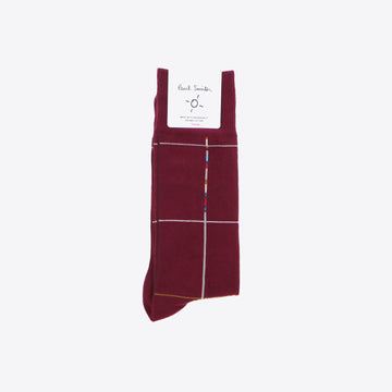 Sokken bordeaux ruit