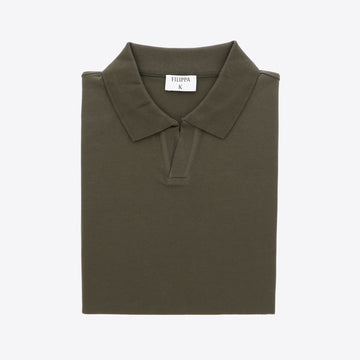 Polo bruin stretch