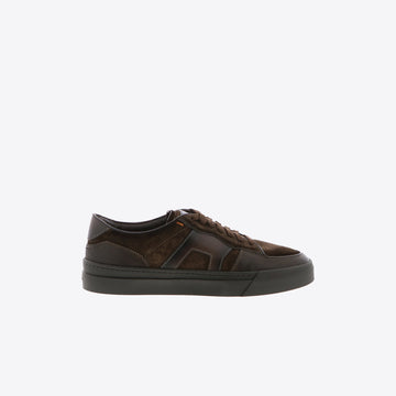 Sneakers bruin  leder + daim